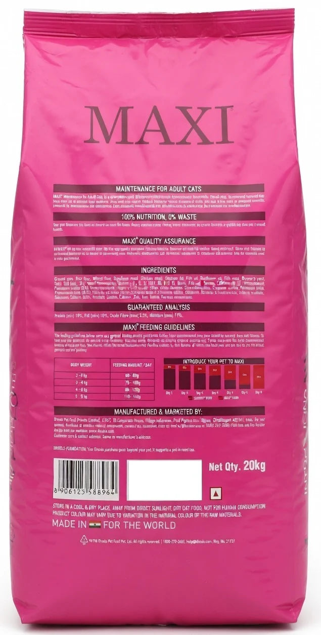 Maxi Maintenance Adult Cat Dry Food 20KG( 500gmx40packet)
