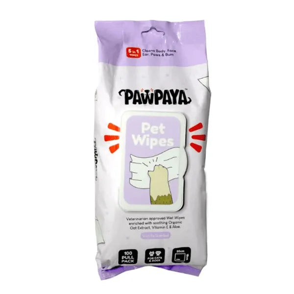 Pawpaya Vanilla Scented Wipes for Dogs and Cats (100Pcs)In Pkt