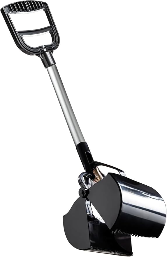 Dog Pooper Scooper Long Handle Pet Pooper Scooper with Bags Attachment for Large Small Dogs, Non-Breakable Metal Dog Poop Scoop for Outside Pet-Waste Disposal