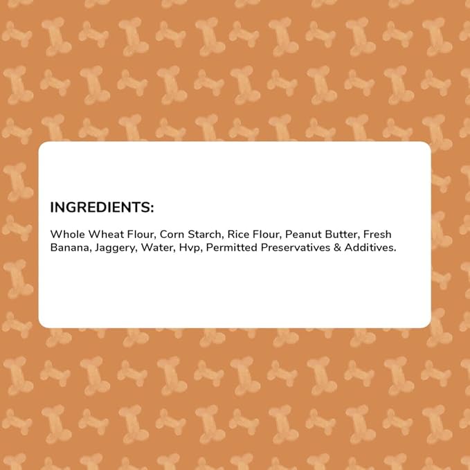 HUFT Yummy In My Tummy Peanut Butter & Banana Gluten-Free Dog Biscuits – Vegetarian, Human-Grade Ingredients
