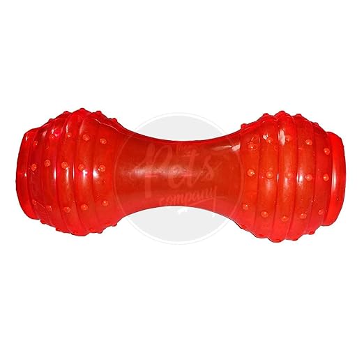 The Pets Company Hollow TPR Dumbell Interactive Dog Toy for Small & Medium Dogs, 6 Inches