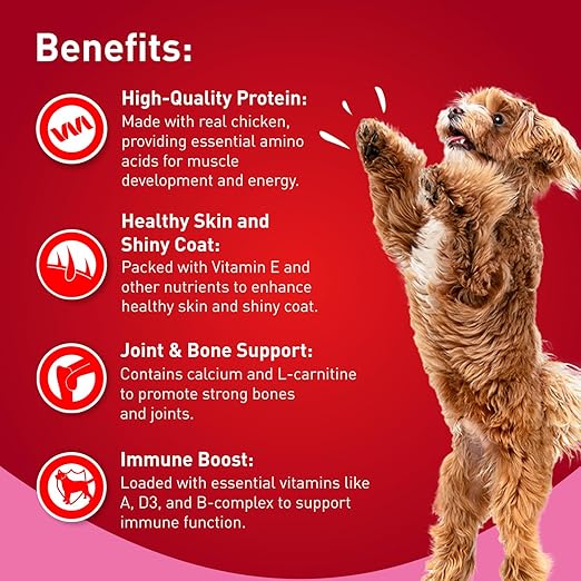Drools Puppy & Adult Dog Treats Sticks 100g | Strawberry Flavour | Rich in Protein | No Artificial Preservatives | Best for Training & Bonding | Formulated in USA | Premium