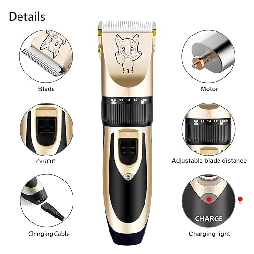 Cat Trimmer Dog for Labrador, Shih Tzu, German Shepherd, and Golden Retriever, Pet Grooming Kit, Trimmer Cordless Quiet for Dog Hair Cutting, trimmer for Grooming Kit for Dogs Cats Pets Hair Clipper