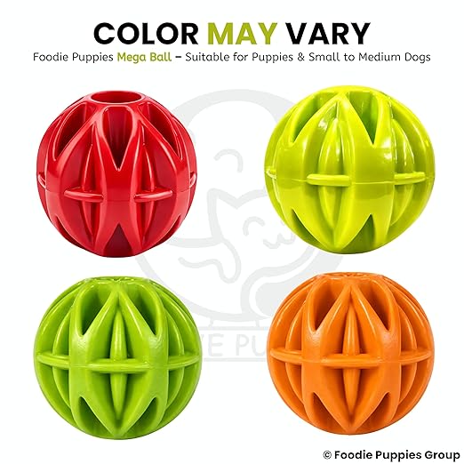 Puppies Natural Rubber Dog Ball Chew Toys for Aggressive Chewers - (Mega Ball) | Training & Interactive Treat Dispensing Toys for All Breed Sizes of Dogs