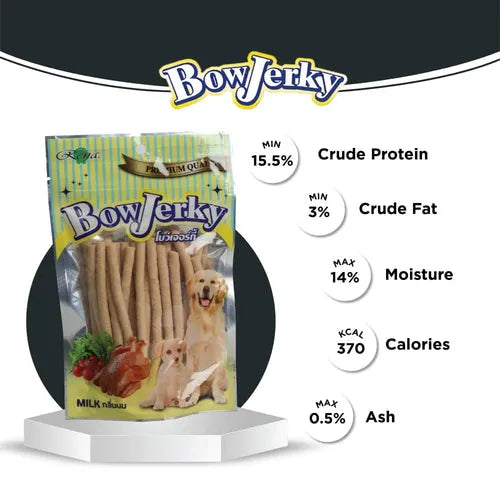 Rena BowJerky Milk Sticks Dog Treats 200Gm