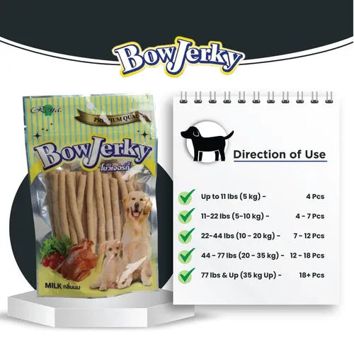 Rena BowJerky Milk Sticks Dog Treats 200Gm