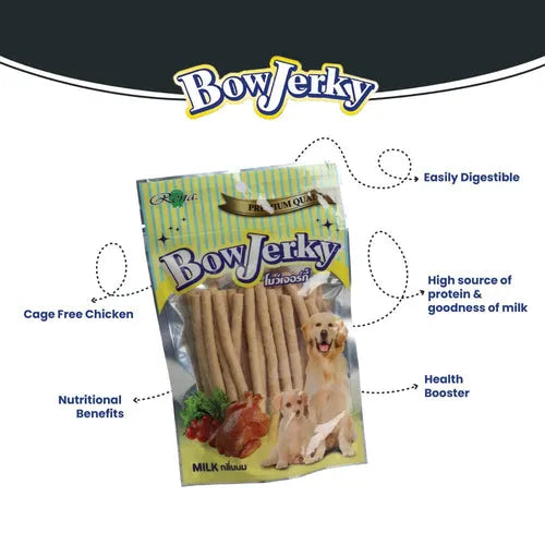Rena BowJerky Milk Sticks Dog Treats 200Gm