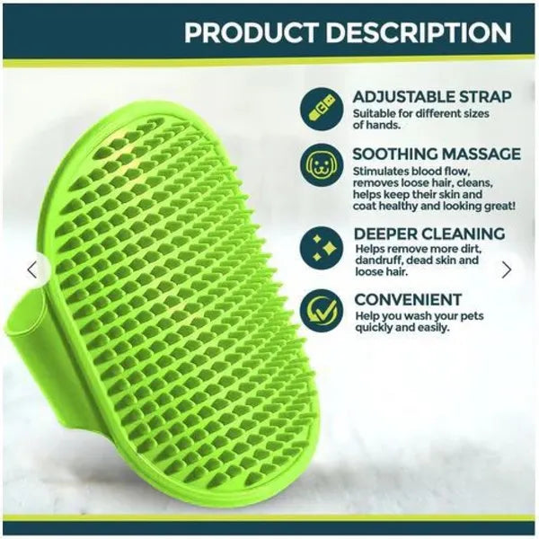 Rubber Bristles Hand Brush Comb for Dogs and Cat