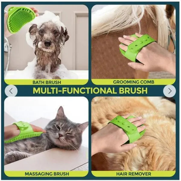 Rubber Bristles Hand Brush Comb for Dogs and Cat