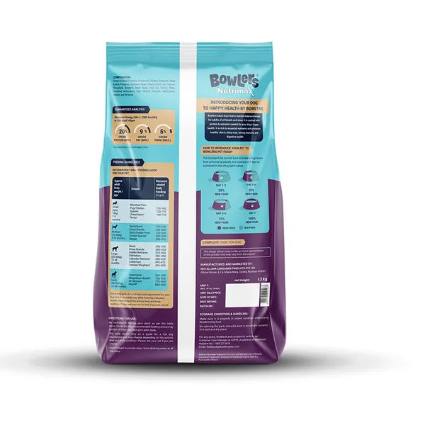Bowlers Nutrimax Chicken and Vegetables Adult Dog Dry Food