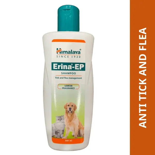 Erina EP Shampoo | Improves Skin Health & Odor | Controls Ticks & Fleas Flea and Tick Neem and Eucalyptus Dog, Cat Shampoo (450 ml)