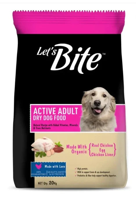 Let's Bite Active Adult Chicken Dry Food for Dogs