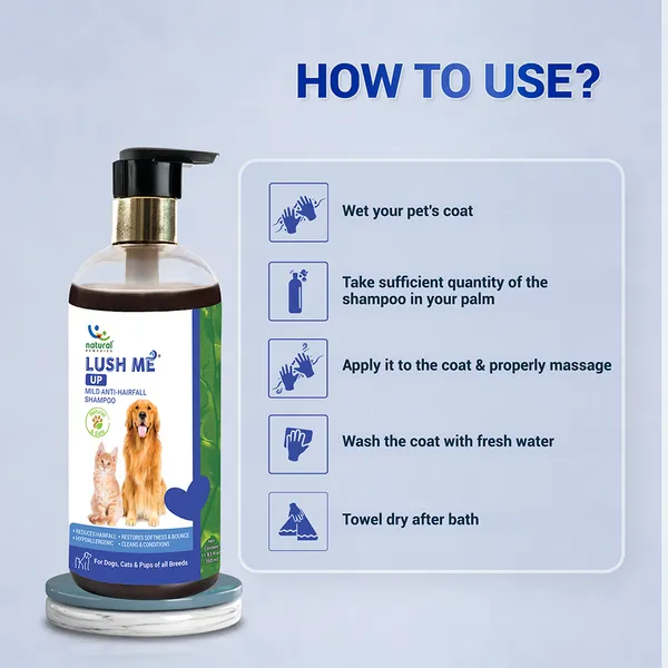 Natural Remedies Lush Me Up Anti Hairfall Shampoo for Dogs and Cats