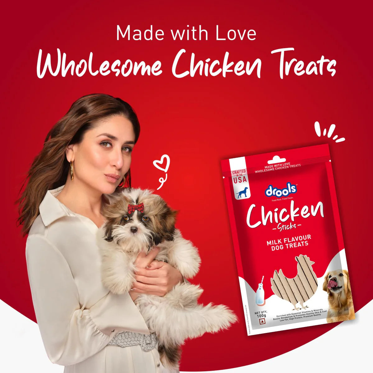 Drools Milk Flavour Chicken Stick Dog Treats