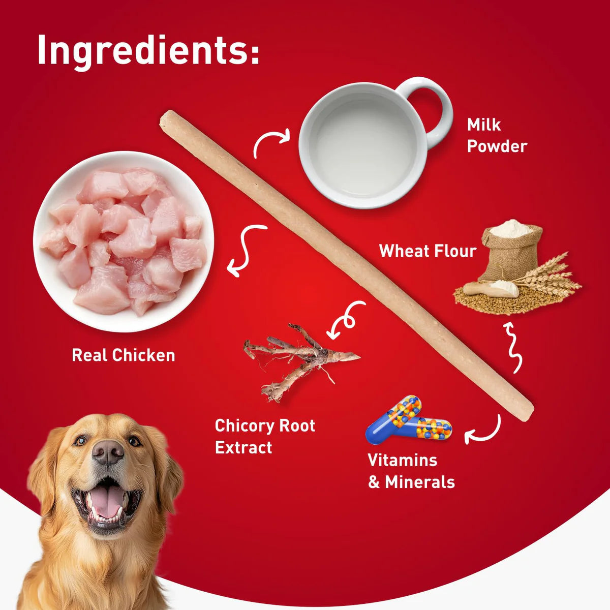 Drools Carrot Flavour Chicken Sticks Dog Treats