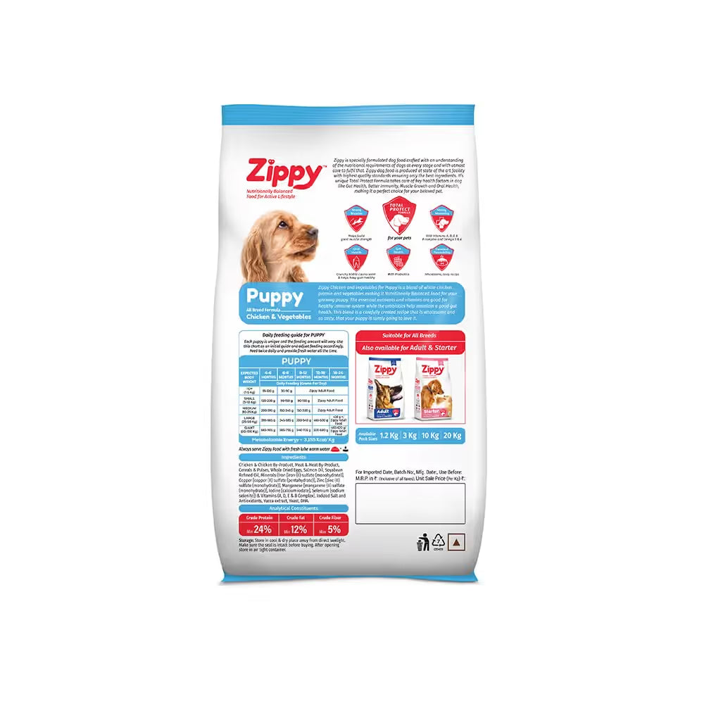 Zippy Puppy Chicken and Veg Dry Food for Dogs