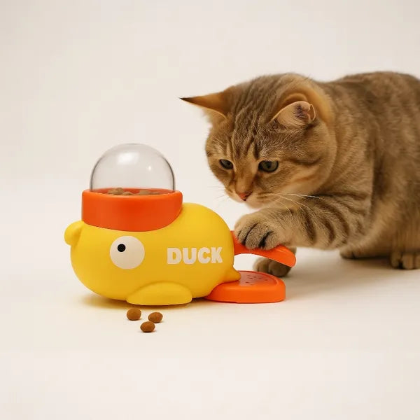 Talking Dog Club Oh Duck 3 Portion Cups Included Treat Dispenser for Dogs and Cats