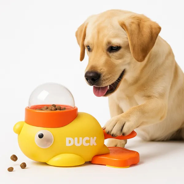 Talking Dog Club Oh Duck 3 Portion Cups Included Treat Dispenser for Dogs and Cats