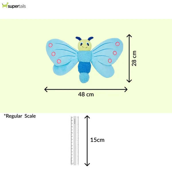 Barkbutler x Fofos Jumbo Butterfly Plush Toy for Dogs (Blue)