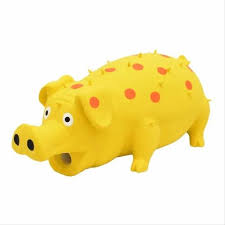 Squeaky Pig Dog Toys,  Durable Rubber Pig Squeaker Dog Puppy Chew Toys, Latex Interactive Squeak Funny Cute Dog Toy