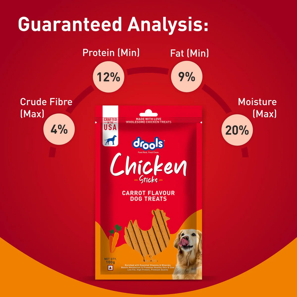 Drools Carrot Flavour Chicken Sticks Dog Treats