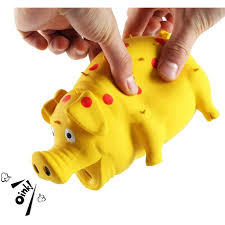 Squeaky Pig Dog Toys,  Durable Rubber Pig Squeaker Dog Puppy Chew Toys, Latex Interactive Squeak Funny Cute Dog Toy