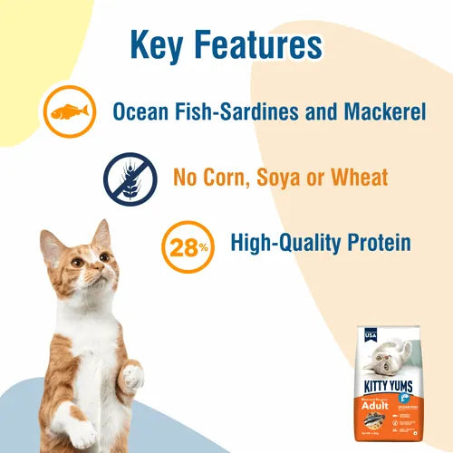 Kitty Yums Ocean Fish Adult (1+ years) Cat Dry Food