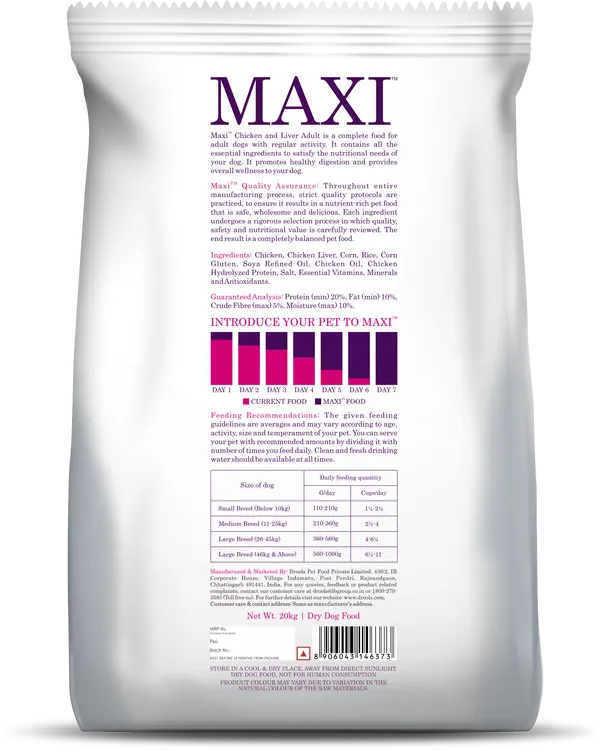 Maxi Adult Chicken and Liver Dog Dry Food