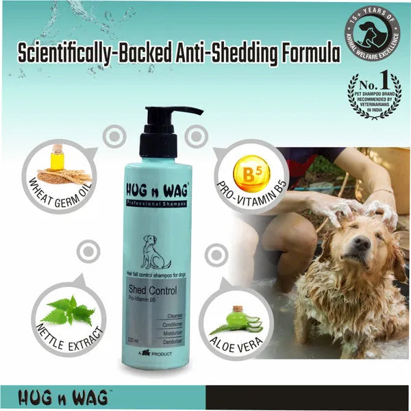 Ttk Hug n Wag Professional Shed Control Shampoo with Pro Vitamin B5 for Dogs