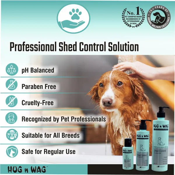 Ttk Hug n Wag Professional Shed Control Shampoo with Pro Vitamin B5 for Dogs