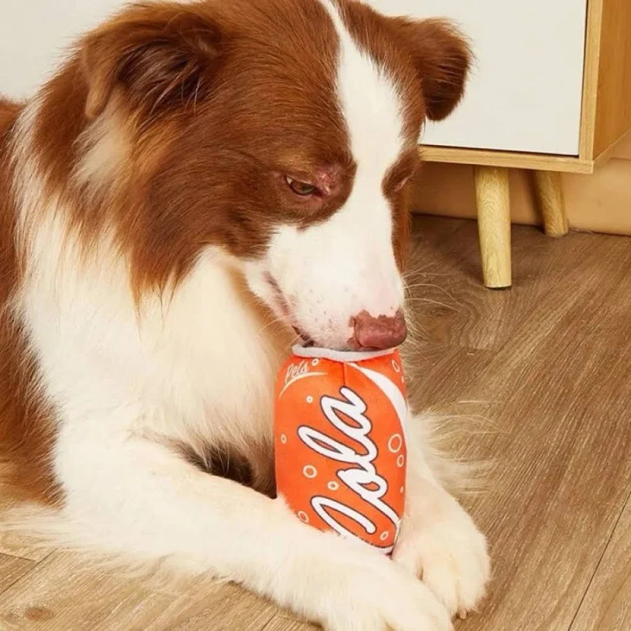 Talking Dog Club Cola Pup Can Plush Toy for Dogs