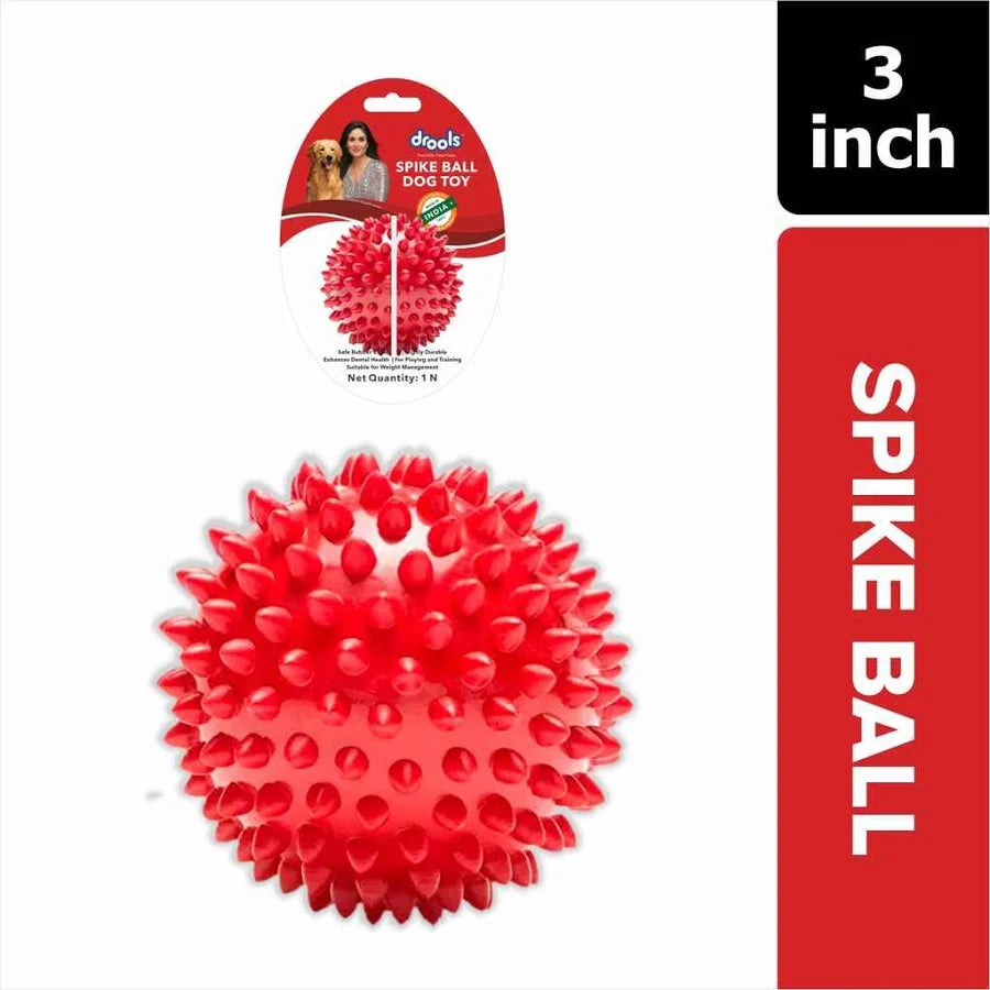 Foodie Puppies Natural Rubber Spike Ball - 2.8inch/ 7cm | Suitable for Small to Medium Dogs and Puppies | Chewing, Teething, and Training Bouncy Ball Toy
