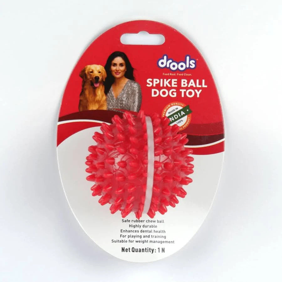 Foodie Puppies Natural Rubber Spike Ball - 2.8inch/ 7cm | Suitable for Small to Medium Dogs and Puppies | Chewing, Teething, and Training Bouncy Ball Toy